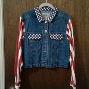 Red white and blue jeans jacket.  Real good condition. Final price